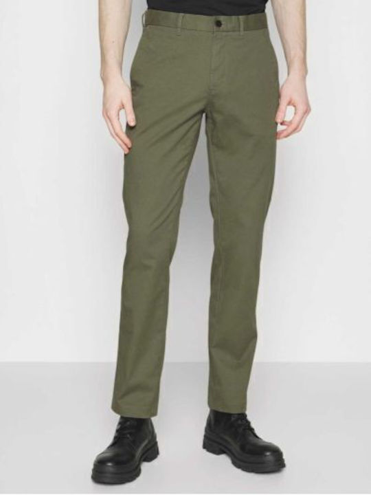 Denton 1985 Trousers Chino Elastic in Slim Fit Army Green