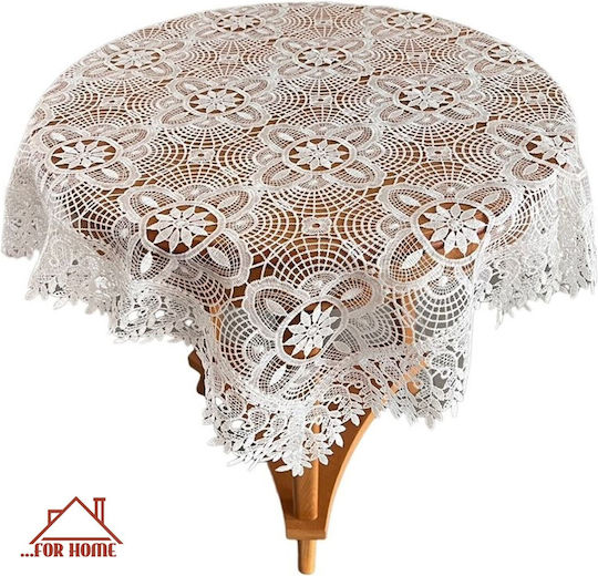 ForHome Tablecloth with Lace White 140x180cm