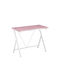 Birou De Calculatoare Din Lemn Roz - Alb Cu Picioare Metalice 100x50x75cm