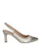 Leder Pumps mit Riemchen Goldene
