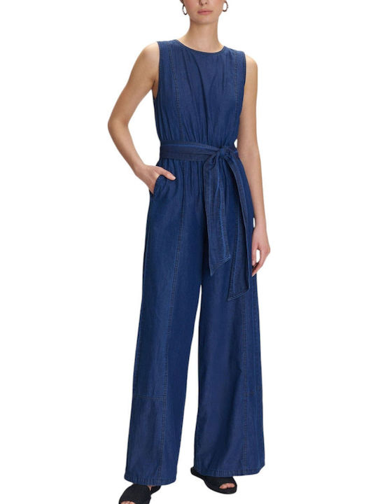 Women's Sleeveless One-piece Suit Navy Blue