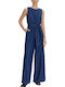 Women's Sleeveless One-piece Suit Navy Blue