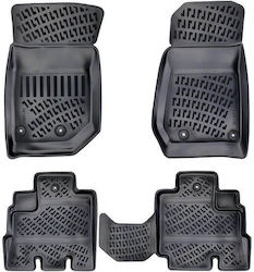 3D Tray Mats Rubber TPE Jeep Wrangler Unlimited JK 4-Door 2006-2018 Rizline 4 Pieces Black