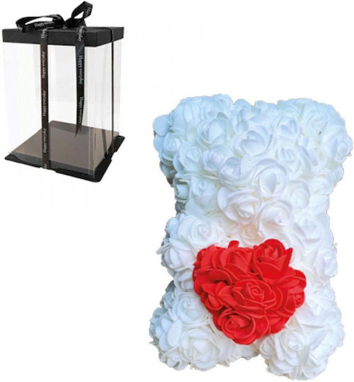 Rose Teddy Bear 25cm White