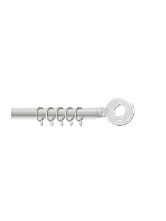 Grace Ausziehbar Metallisch Vorhangstange Einfach Φ19mm 300-300cm White