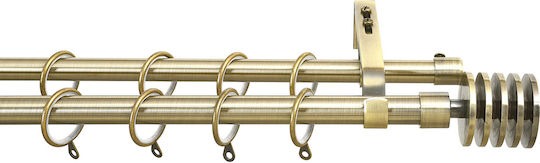Grace Ausziehbar Metallisch Vorhangstange Doppel mit Stange Φ25mm 300-300cm Bronze