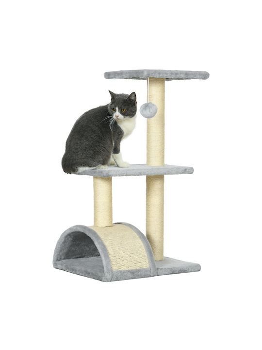 Pawhut Scratching Post Cat Trees Gray 3 levels 40x35x72cm