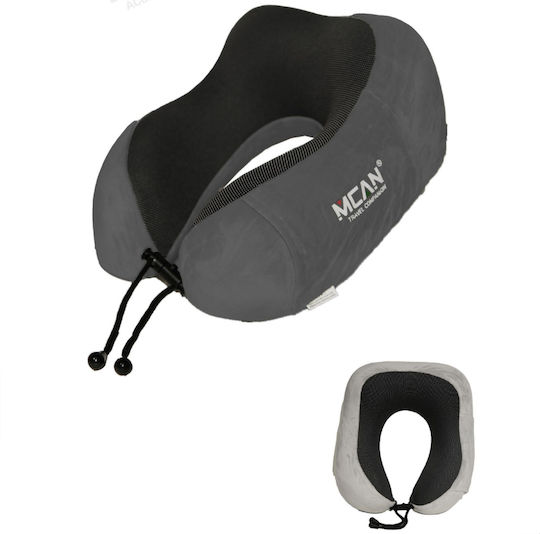 My Home Luxury Memory Foam Travel Pillow Travel Set Pillow 19x12cm Gray