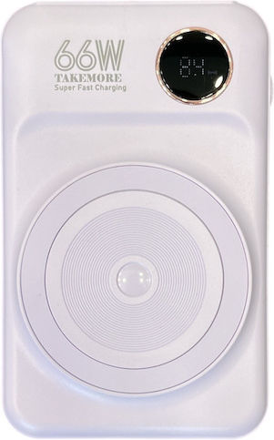 Takemore R28 MagSafe Power Bank 10000mAh 66W με Θύρα USB-A και Θύρα USB-C Μωβ