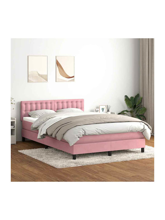 Doppelbett Mit Stoff Rosa Mit Lattenrost & Matr...