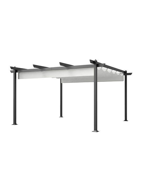Πέργκολα Κήπου Gazebo από Μέταλλο 390x390x223cm Λευκή 84C-567V00WT