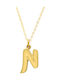 Goldjewels Κολιέ Μονόγραμμα "Ν" από Επιχρυσωμένο Ασήμι