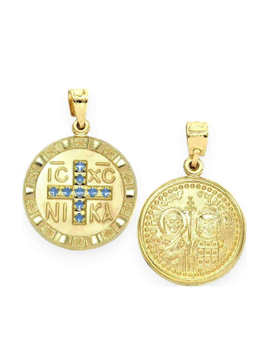 Goldjewels Charm Talisman Constantin Ochi Protector Din Argint Plăcut Cu Aur