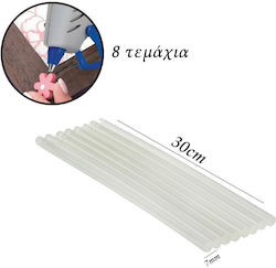 Set bețe de silicon 7mm 30cm Herran 882656 transparent 8 buc