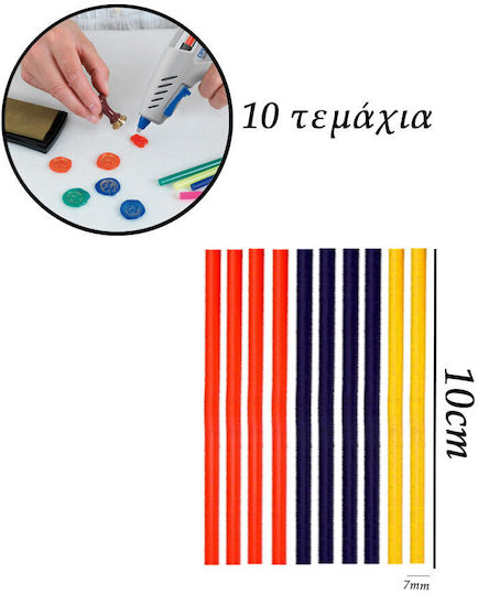 Σετ Ράβδοι Σιλικόνης 7mm 10cm Herran 882660 Κόκκινο Κίτρινο Μπλε 10τμχ