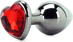 Naughty Toys Heart Base Small Red Anal Plug