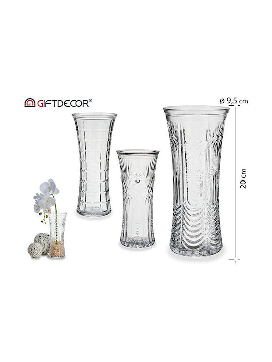 Gift Decor Декоративна ваза Стъкло Прозрачен 9.5x20см 1бр (Различни дизайни)