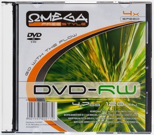 Dvd-rw Επανεγραψιμα Omega 4,7gb 4x Slim