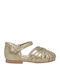 Kids Anatomic Ballerinas With Hoop & Loop Closure Leather Gold