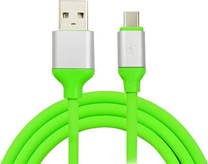 Cablu de încărcare și date USB A la Type-C, lungime 2m, verde