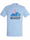 T-shirt Unisex " Stitch If You Love Me Let Me Sleep Cute Stitch " Sky Blue