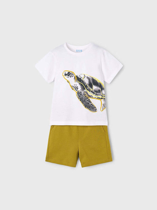 Kinder-Set mit Shorts Sommer 2Stück White - Beige Jersey