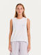 Japan Damen Crop Top Baumwolle Ärmellos Weiß