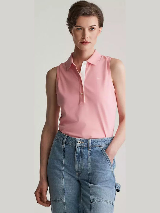 Gant Women's Polo Blouse Sleeveless Pink
