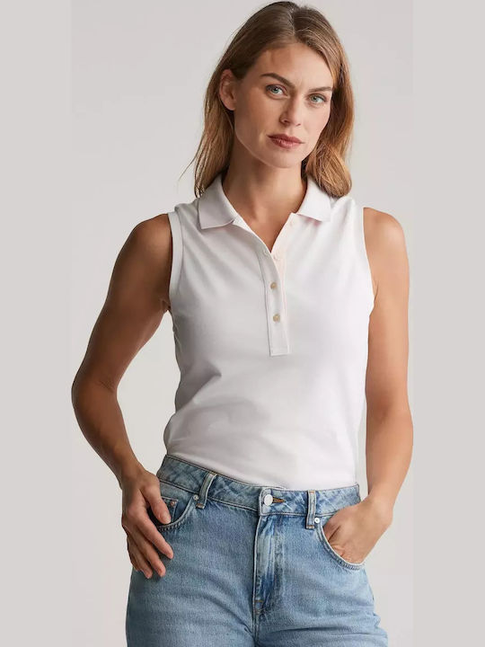 Gant Women's Polo Blouse Sleeveless White
