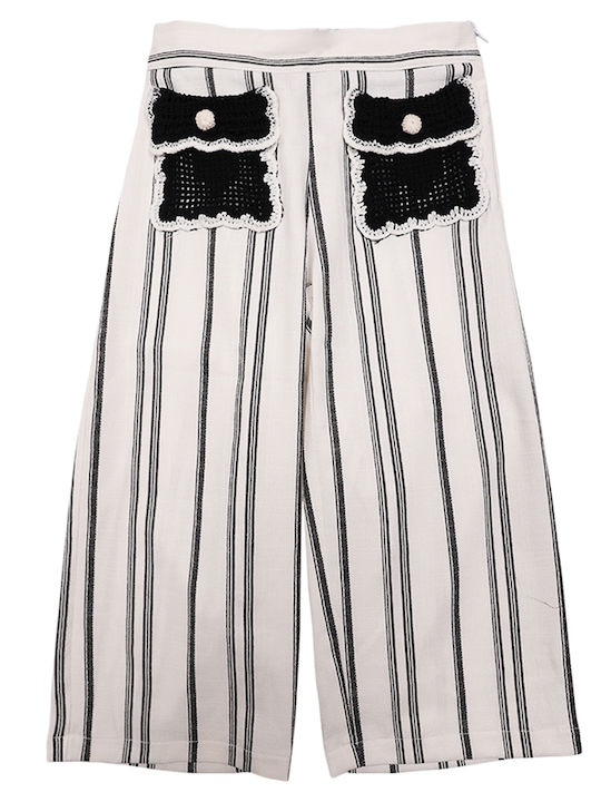 Pantaloni din Material Textil pentru Copii alb