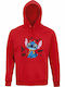 Παιδικό Φούτερ με Κουκούλα και Τσέπες Red Stitch ft Harry Potter, Stitch Magic Wizard