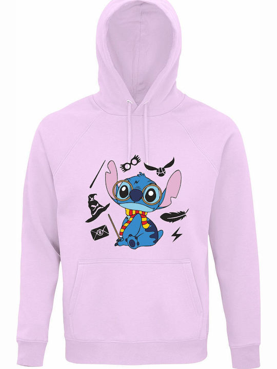 Kinder-Sweatshirt mit Kapuze und Taschen Creamy Pink Stitch ft Harry Potter, Stitch Magic Wizard