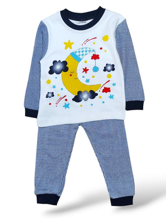 Babydom Pijama pentru copii De iarnă Ecru, Blue