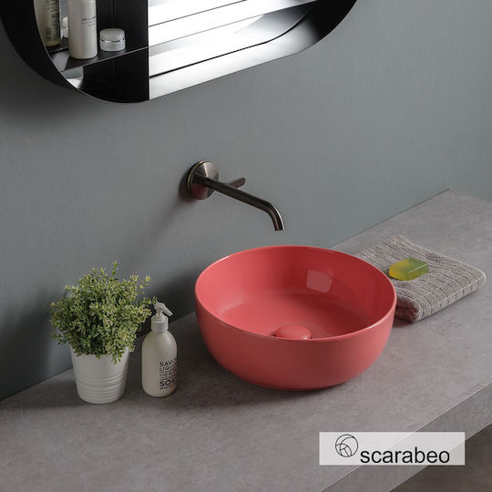 Scarabeo Glam Επικαθήμενος Νιπτήρας Πορσελάνης 39x39cm