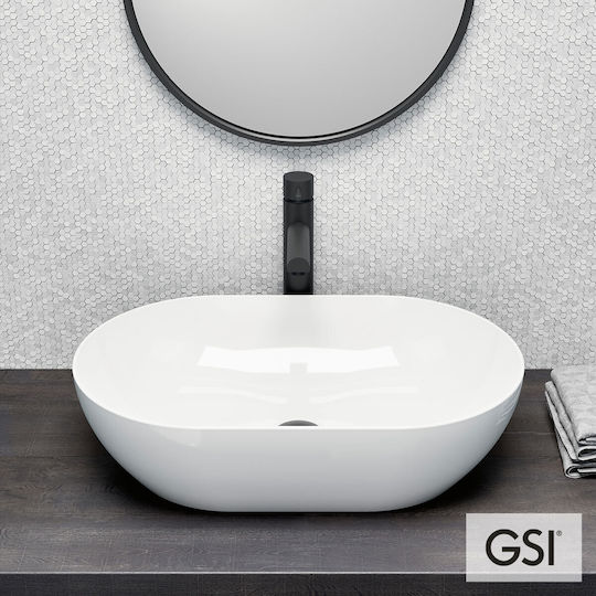GSI Pura Deasupra Blatului Chiuvetă Porțelan 60x37x16cm Alb