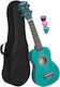 Cascha Hh-3962 Soprano Ukulele Σοπράνο Γιουκαλίλι Μπλε Θήκη