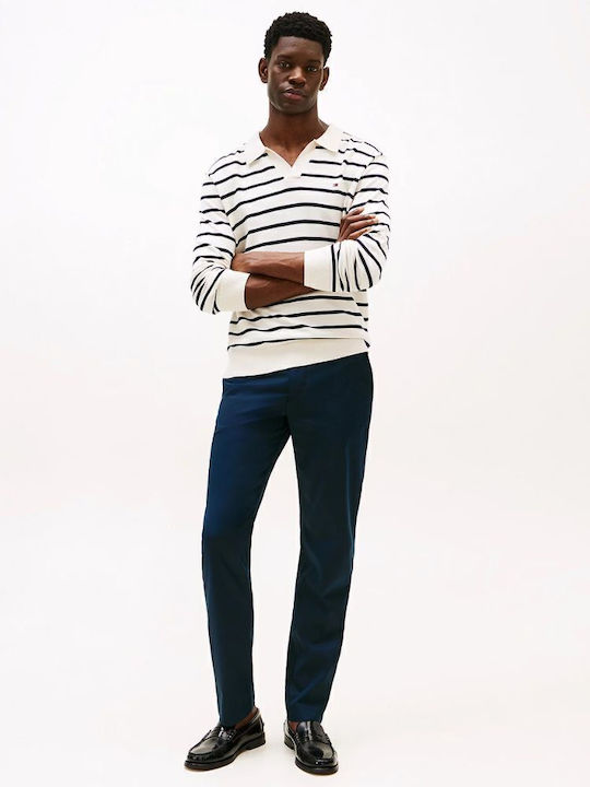 Denton Trousers Chino in Straight Line Navy Blue