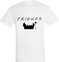 Men's White T-Shirt Friends Dp0410 Men's White T-Shirt Friends Dp0410