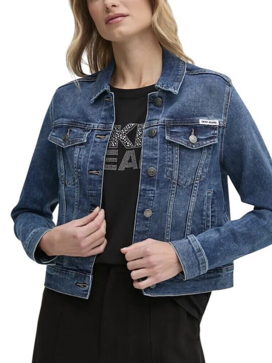 Oberbekleidung Jeansjacke Damen Hellblau Tailliert Seventyseven