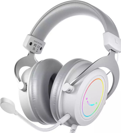 Fifine AmpliGame H3 Over Ear Gaming Headset με σύνδεση 3.5mm / USB Λευκό for Nintendo Switch / PS4 / PS5 / XBOX
