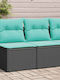 Two-Seater Outdoor Sofa Rattan with Cushions 55x55x69cm