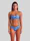 Strapless Bikini Top Turquoise, Orange, Blue