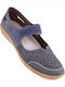 Damen Slip-Ons Leder Blau