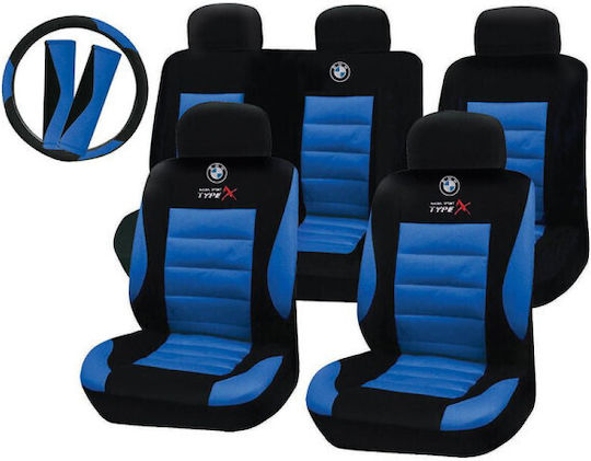 Takeposition Car Cover Set 14pcs Polyester Blue / Black