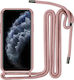 Liquid Back Cover Σιλικόνης με Λουράκι Ροζ (Redmi Note 9)