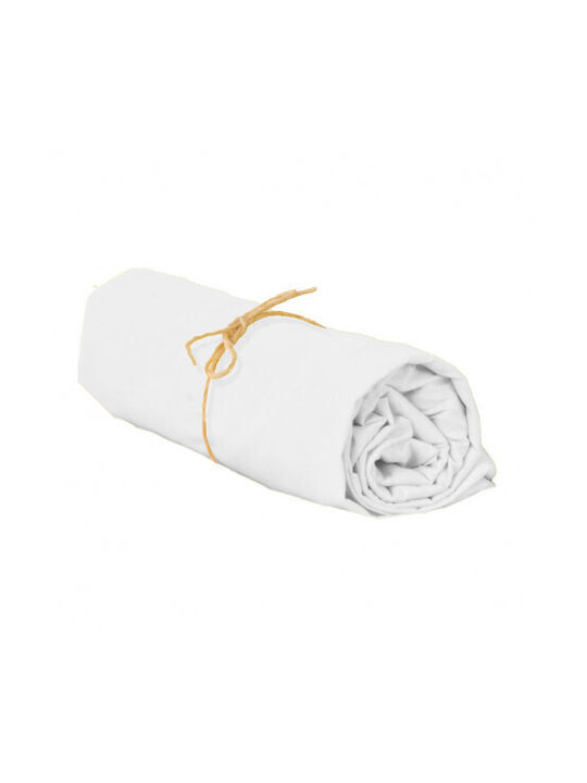Baby Star Cearșaf pentru bebeluși Pentru Patut Bumbac cu Cauciuc Alb 75x140buc