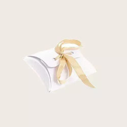 White Paper Box 10pcs Favor Satin Ribbon 10×7.5×2.5cm 777710 Ntampoudis Ntm-777710
