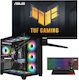 Vengeance Gotham-V96 Гейминг Настолен Компютър Ryzen 5-5500 32GB DDR4 512GB SSD GeForce RTX 4060 Без Операционна Система с Клавиатура Международен Английски и Монитор Asus TUF Gaming VG246H1A IPS