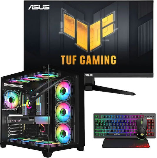 Vengeance Gotham-V96 Гейминг Настолен Компютър Ryzen 5-5500 32GB DDR4 512GB SSD GeForce RTX 4060 Без Операционна Система с Клавиатура Международен Английски и Монитор Asus TUF Gaming VG246H1A IPS