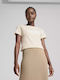 Logo Damen T-Shirt Beige